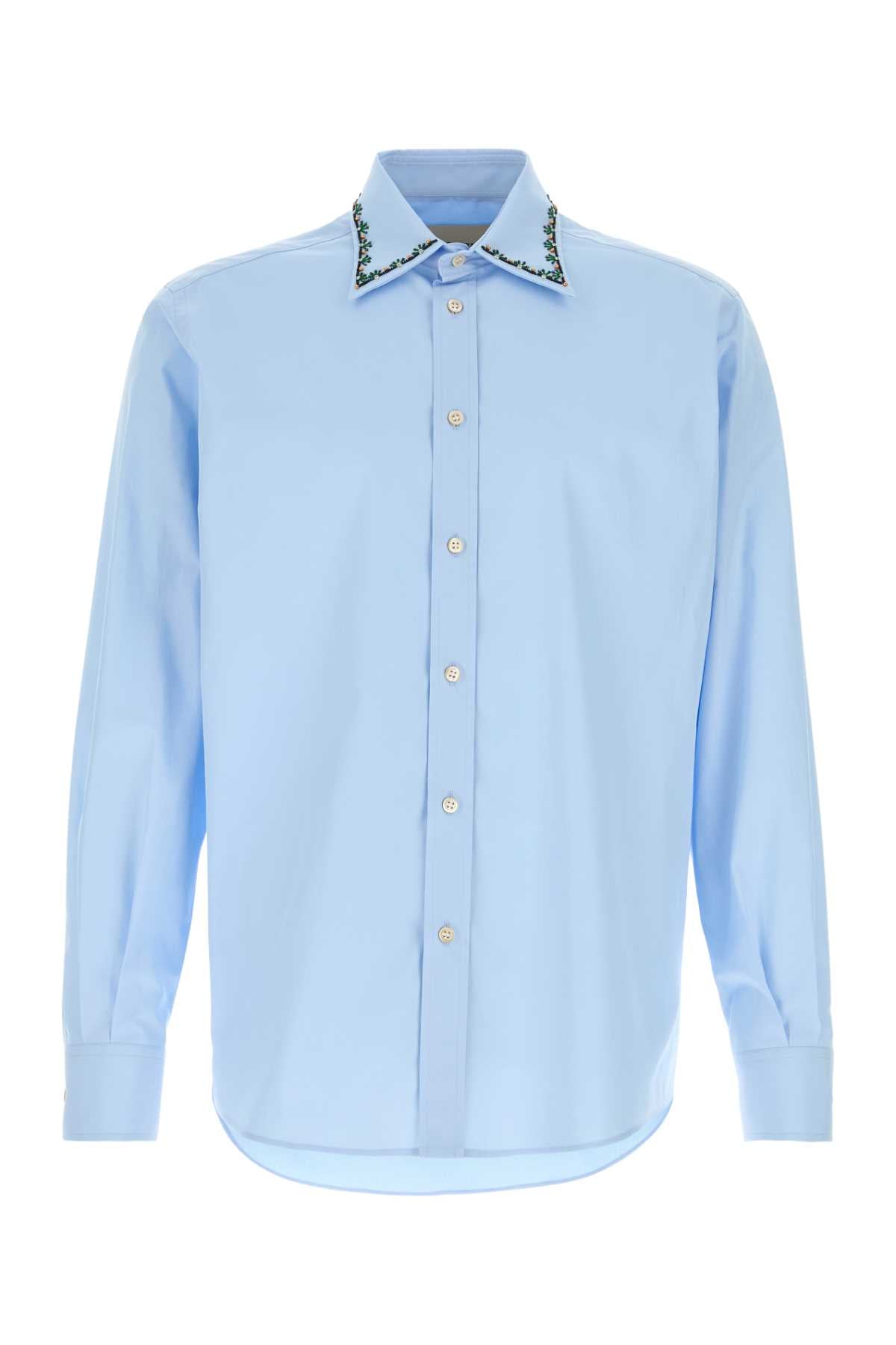 Light-Blue Poplin Shirt Cielo Cotton Camicie