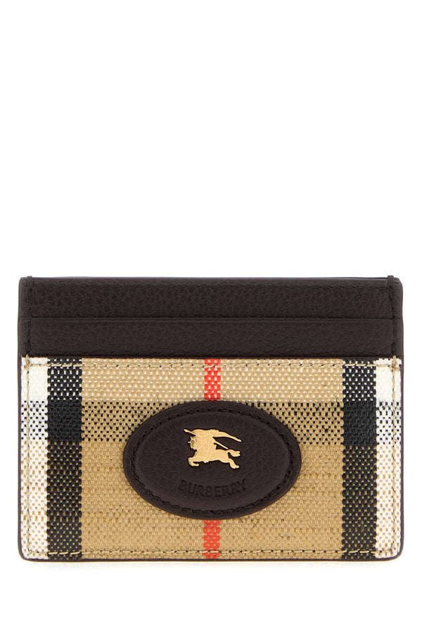 Burberry Highlands 69% cotton card case in beige