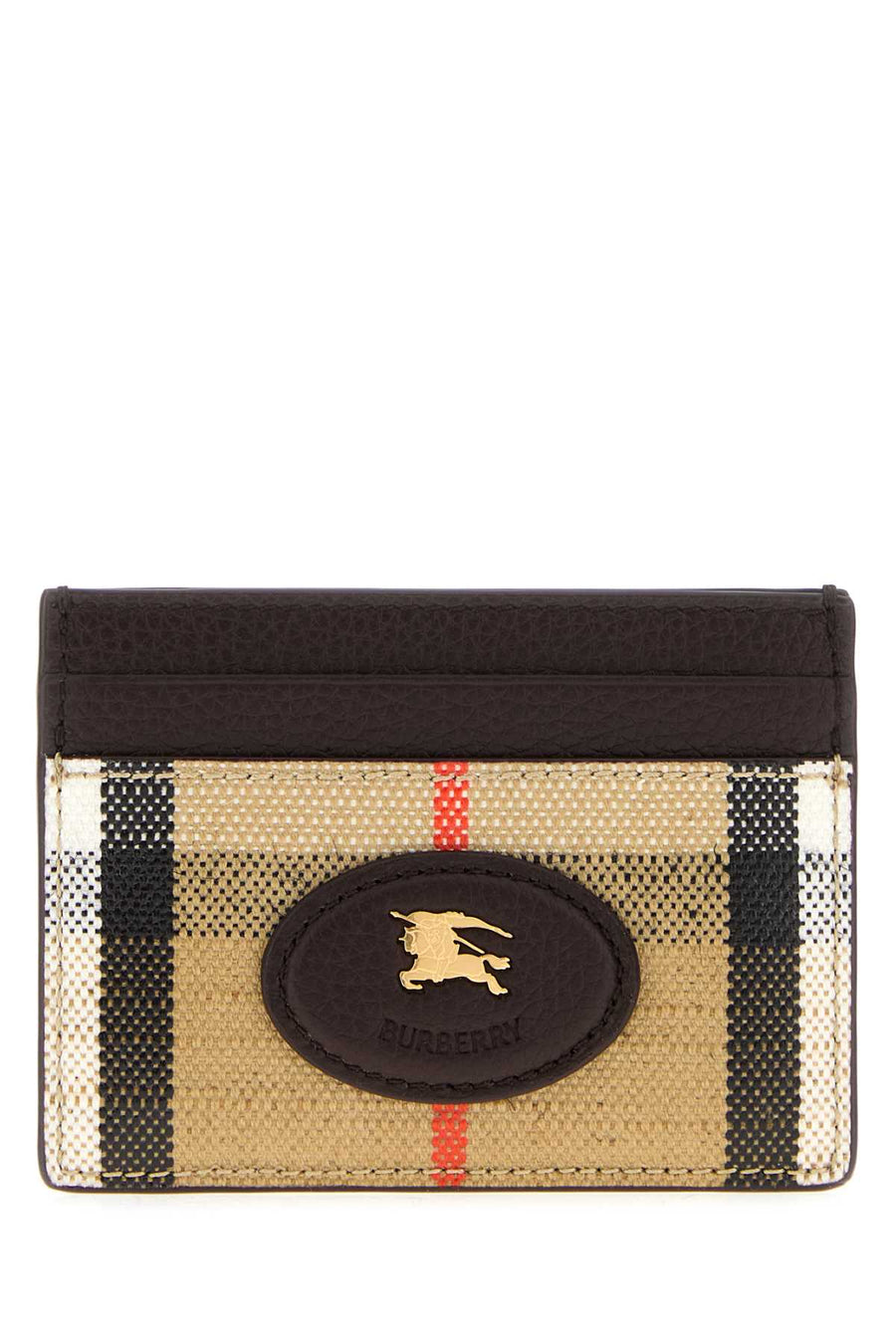Burberry Highlands 69% cotton card case in beige