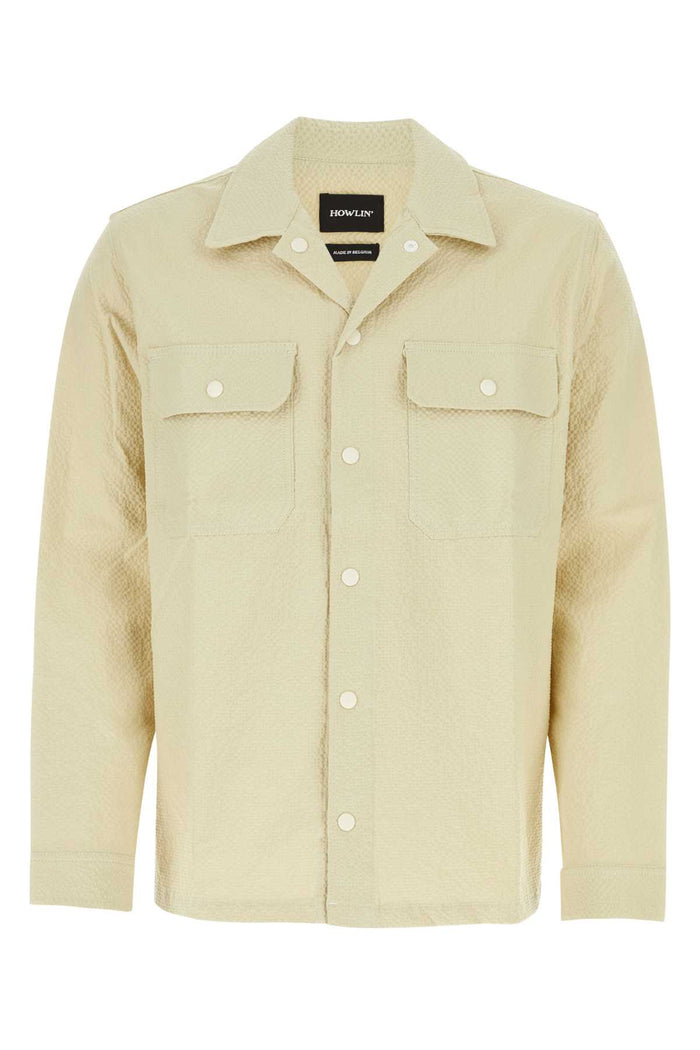 Sand Stretch Cotton Magic Work Shirt Ecru Exterior: Elastane Camicie