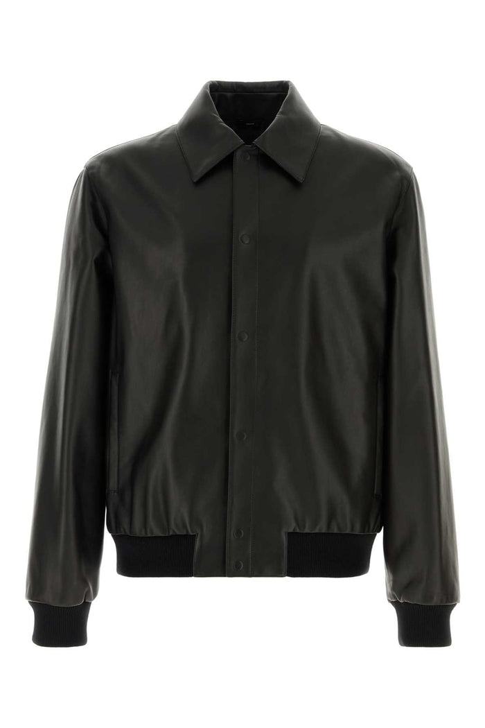 Black Leather Bomber Jacket Giacche In Pelle