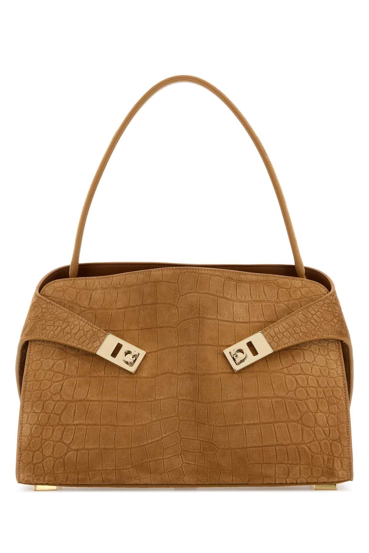 Camel Suede Medium Hug Soft Shoulder Bag Naturalenaturalerstnaturale Borse A Mano