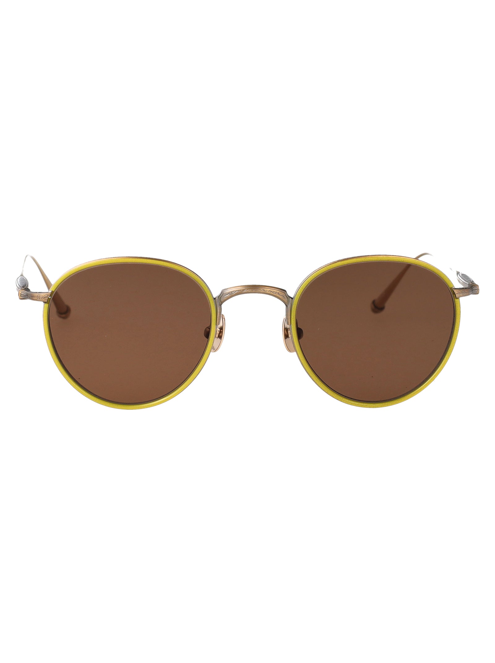 M3085-I Ag-Ylw Antique Gold - Yellow Brown Metal Sunglasses