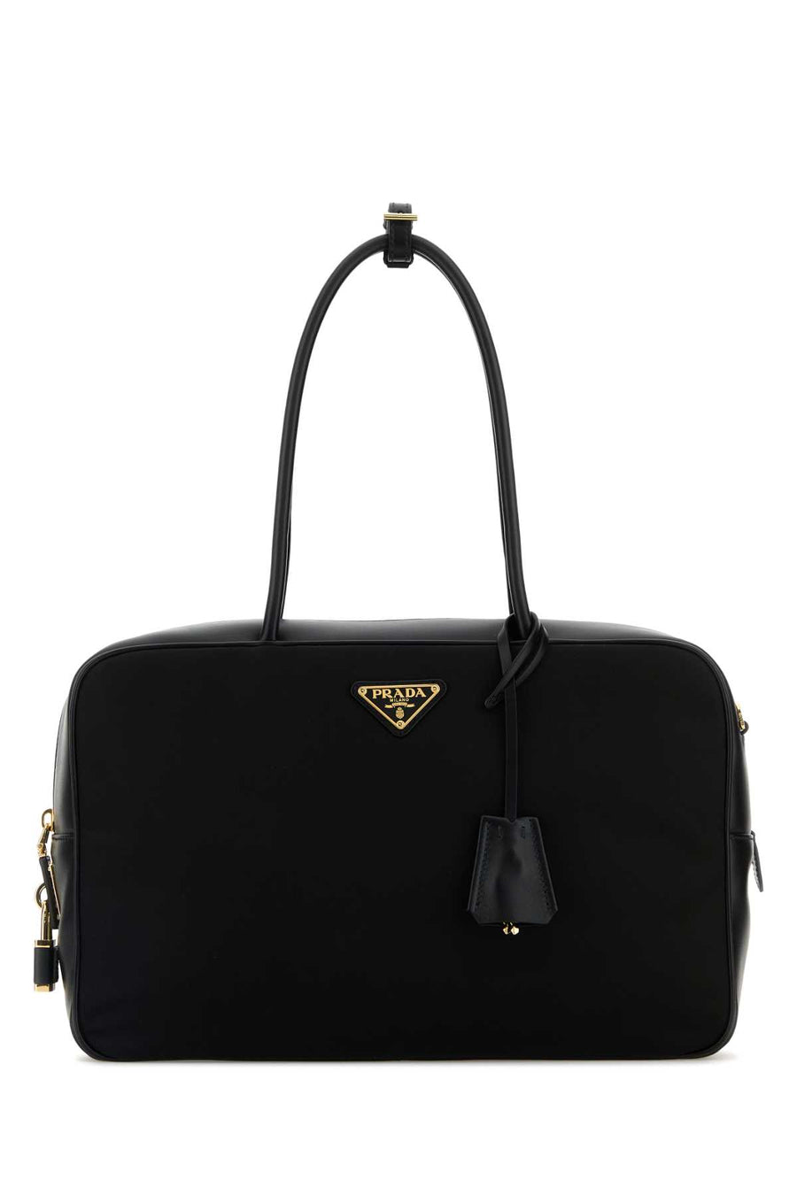 Prada 100% Recycled Polyamide top handle bag in black