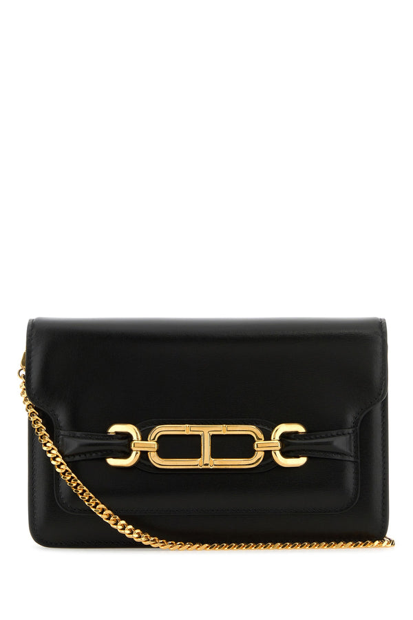 Tom Ford Upper: 100% Calf Leather; Lining: 100% Sheep Leather shoulder bag in black