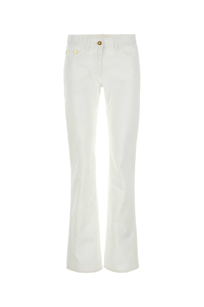 White Denim Jeans Whiteoffwhite Exterior: Cotton