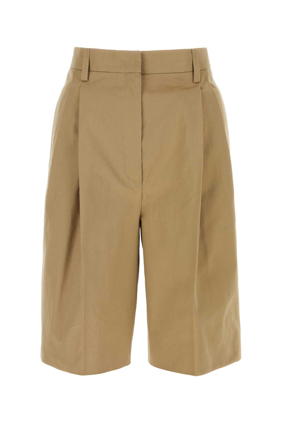 Prada 100% Cotton bermuda shorts in beige