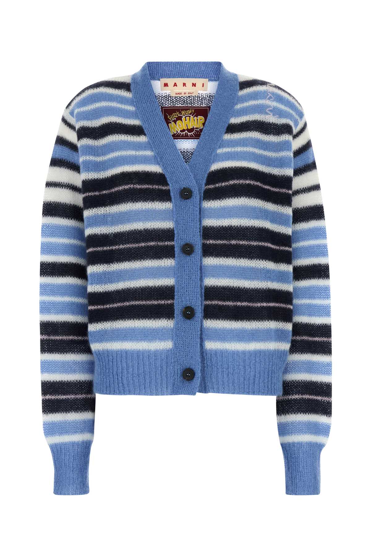 Multicolor Mohair Blend Cardigan Bluelilac Exterior: Nylon Wool Maglieria