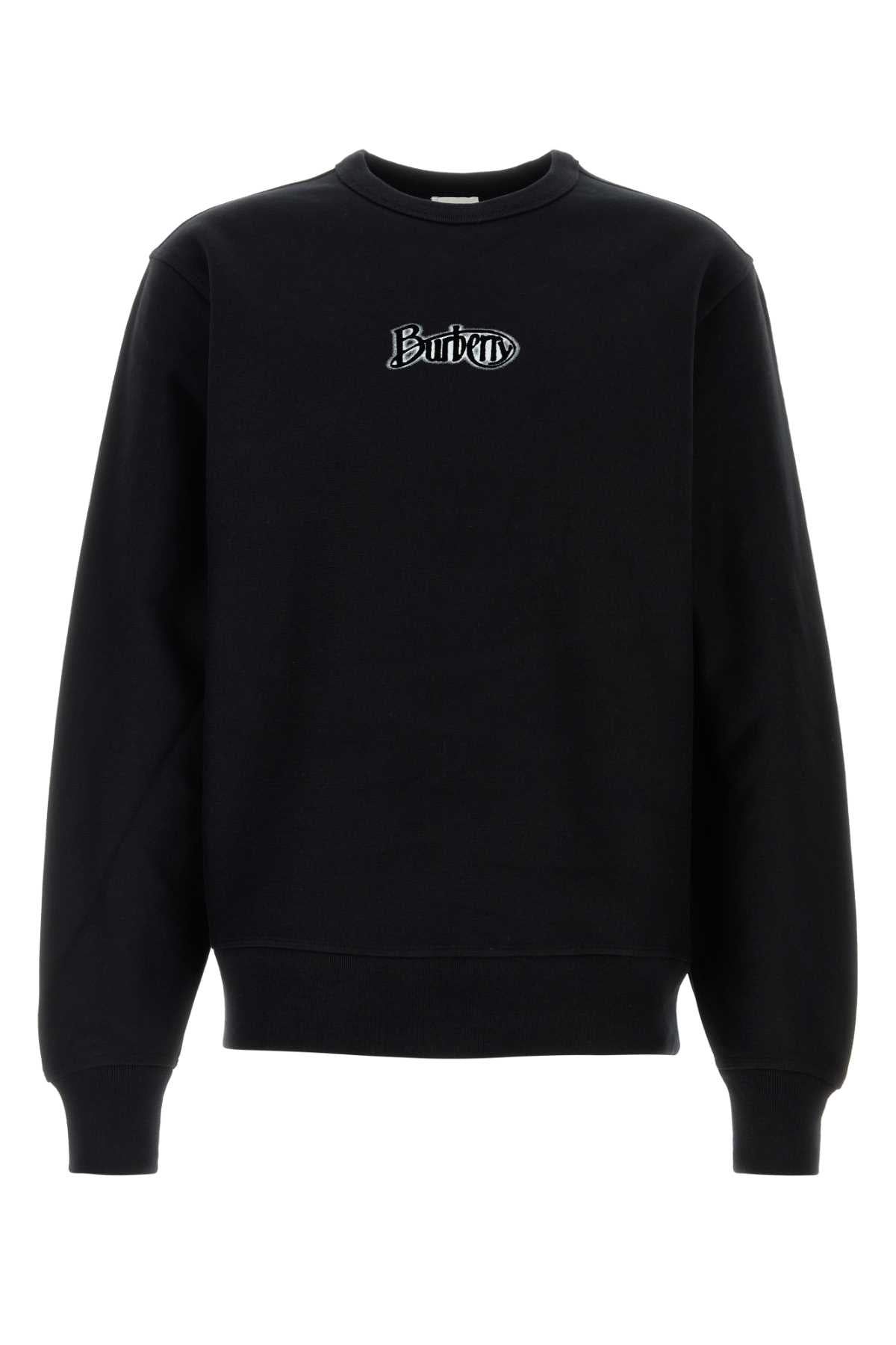 Black Cotton Blend Sweatshirt Coal Exterior: Polyester Felpe