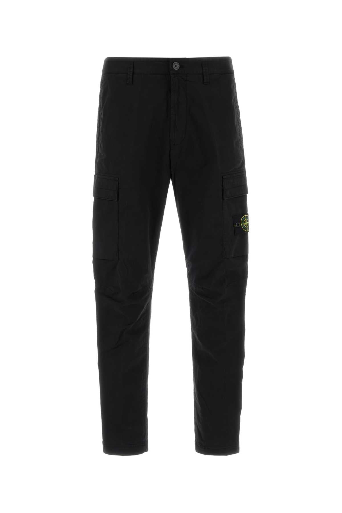 Black Exterior: Cotton Elastane Pantaloni