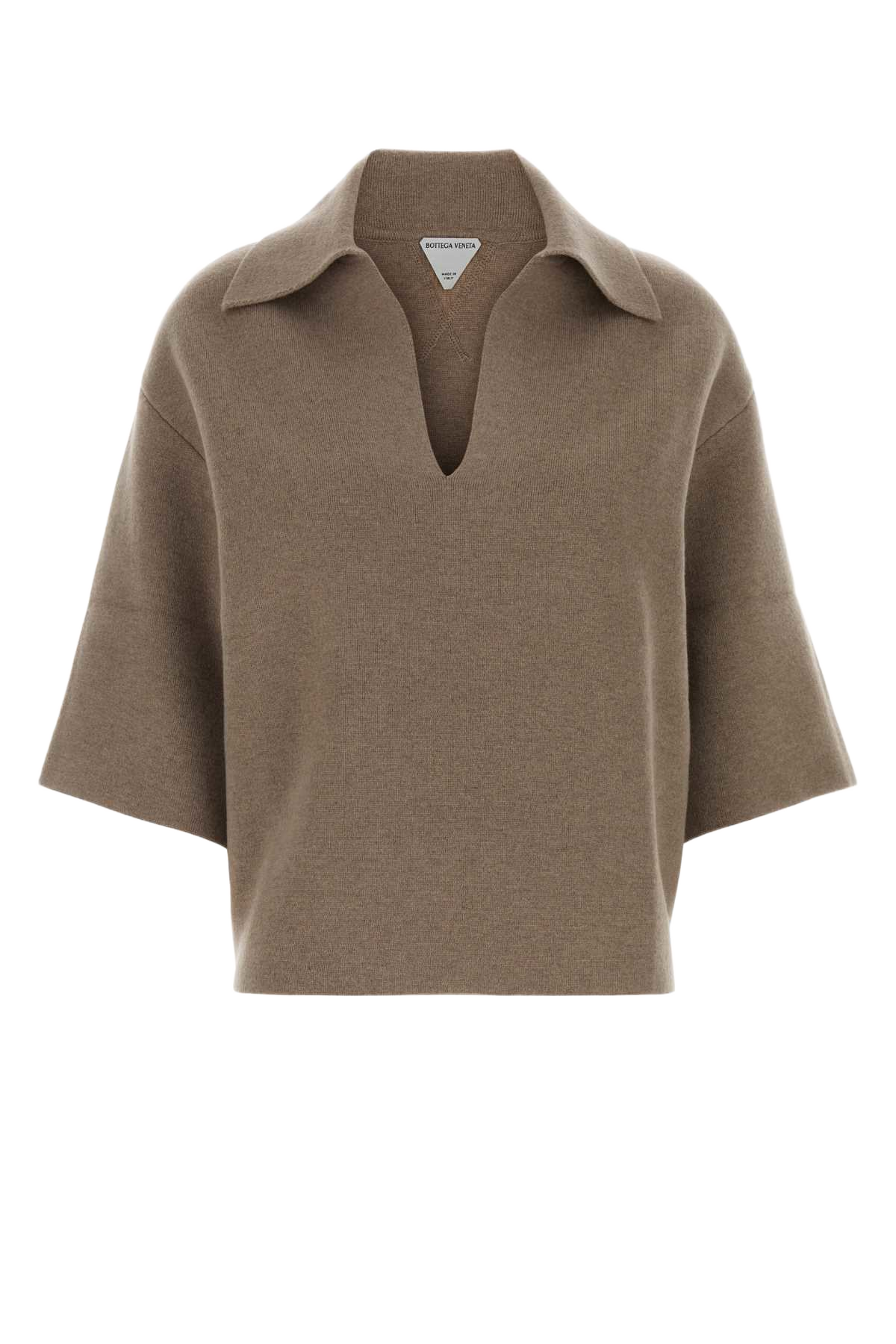 Cappuccino Cashmere Blend Polo Shirt Beige Exterior: Nylon