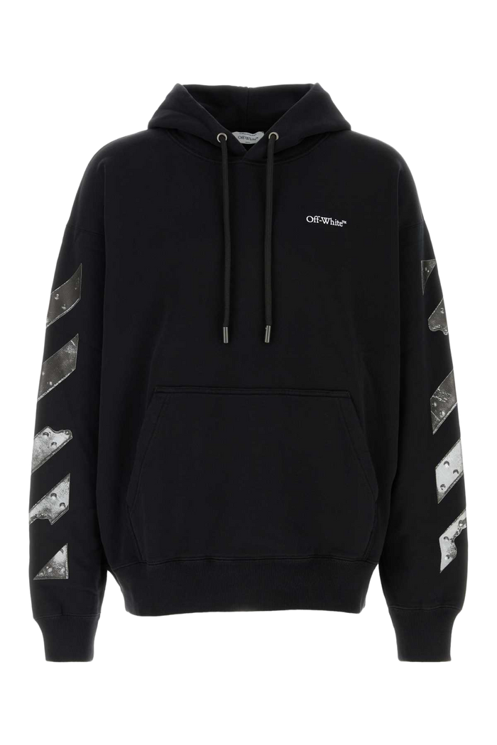 Black Cotton Sweatshirt Exterior: Felpe