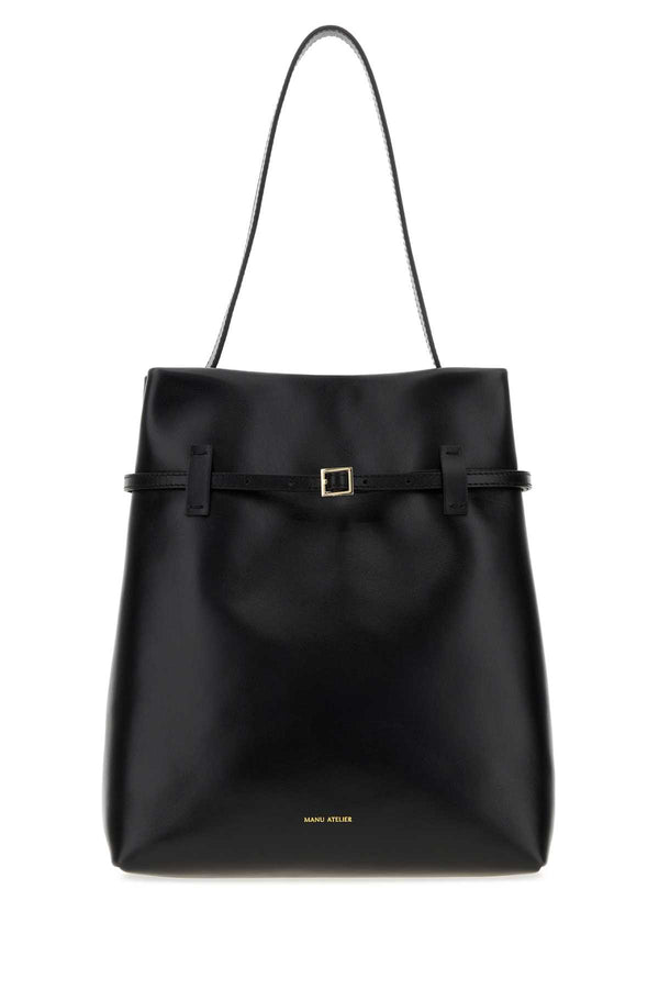Black Leather Shopping Bag Borse A Mano