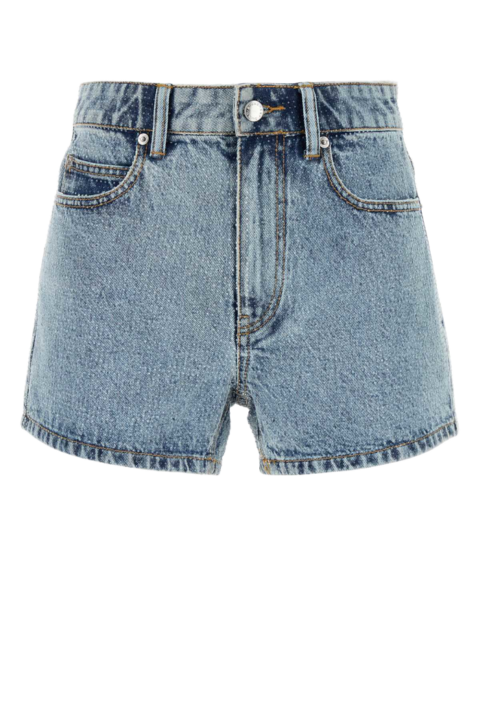 Embellished Denim Shorts Vintagelightindigo Exterior: Cotton