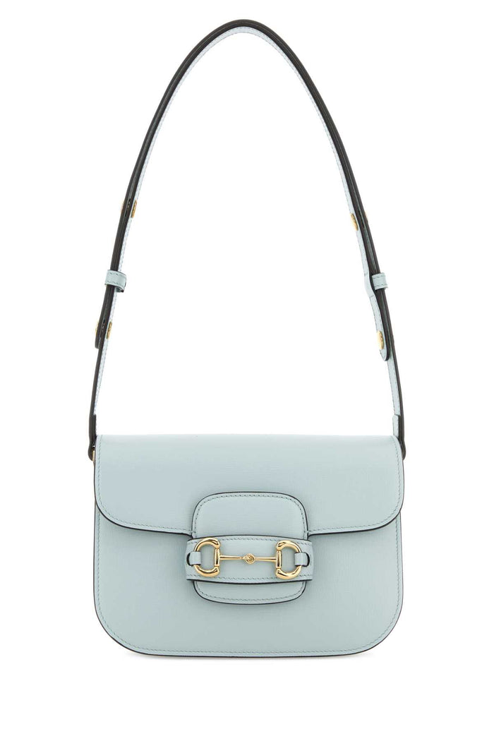 Pastel Light Blue Small Gucci Horsebit 1955 Shoulder Bag Jellyazure Calf Skin Borse A Mano