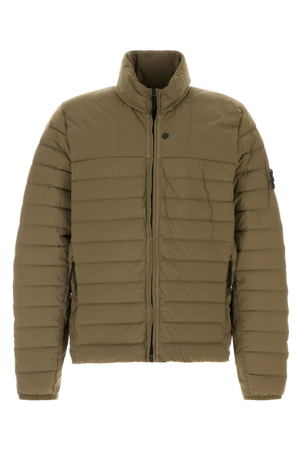 Army Green Stretch Nylon Jacket Giacche E Gilet