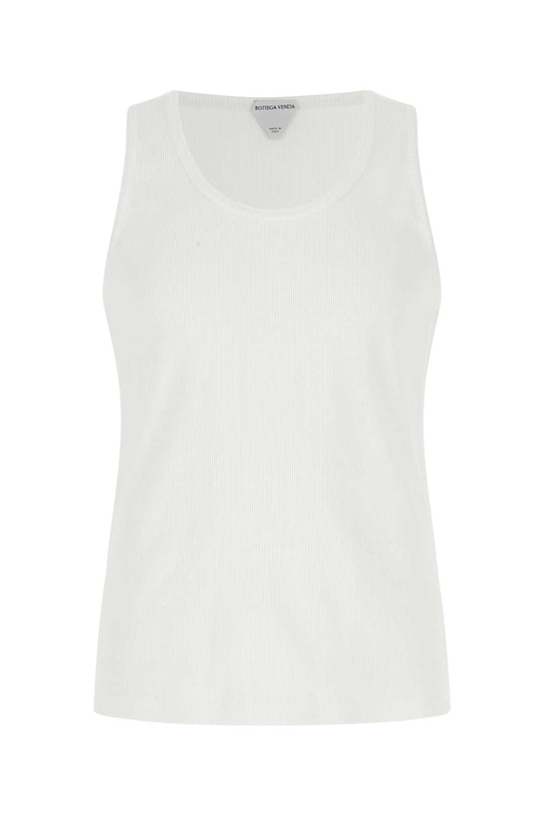 Bottega Veneta 95% Cotton tank top in white