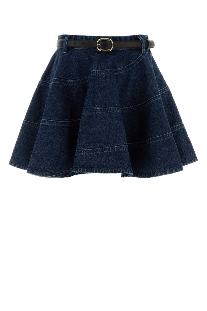 Denim Mini Skirt Jeans Exterior: Cotton