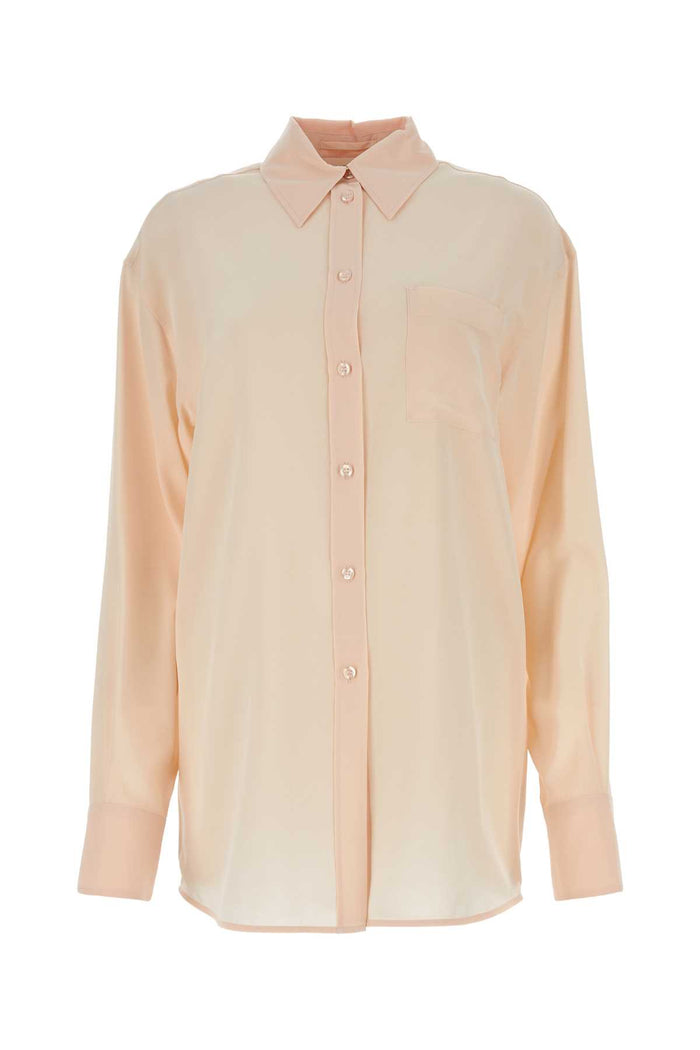 Pastel Pink Crepe Rovigo Shirt Cipria Exterior: Silk Camicie