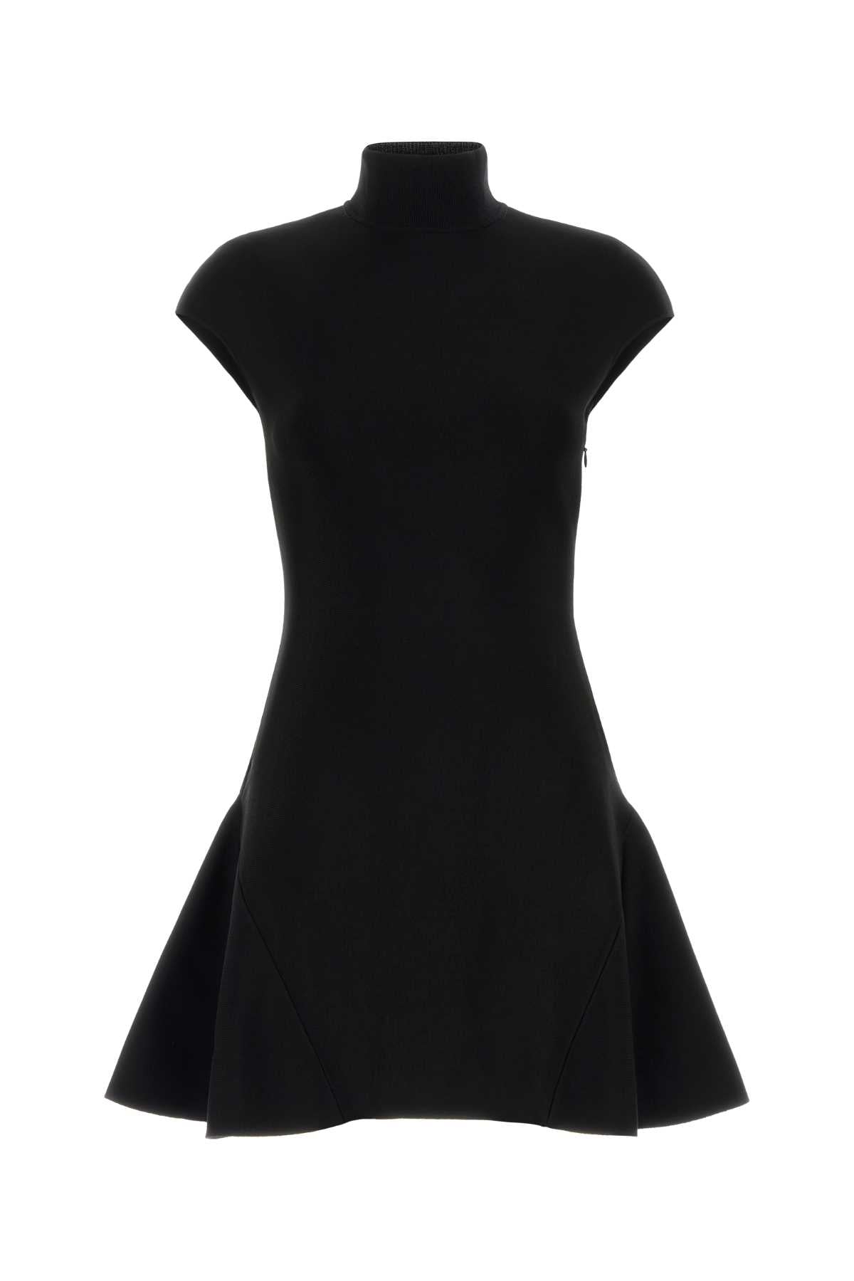 Black Stretch Viscose Blend Mini Dress Abiti