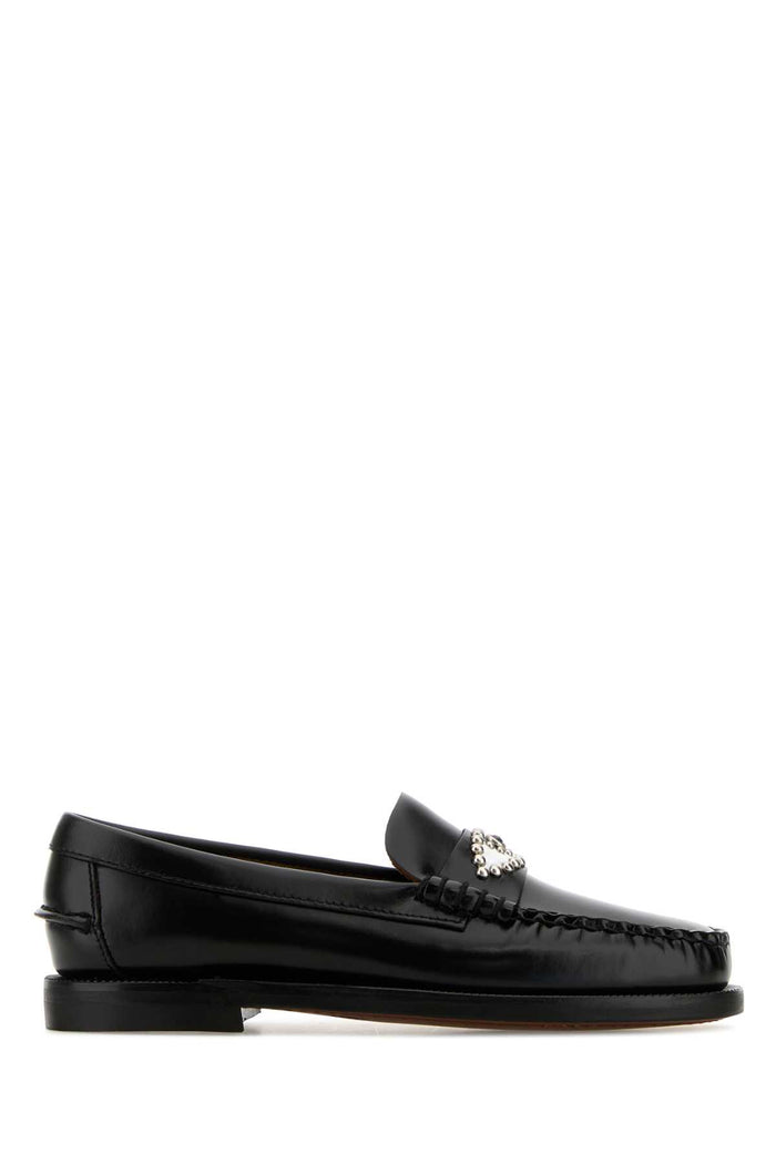 Black Leather Classic Dan Eye Loafers Blackblueeye Mocassini