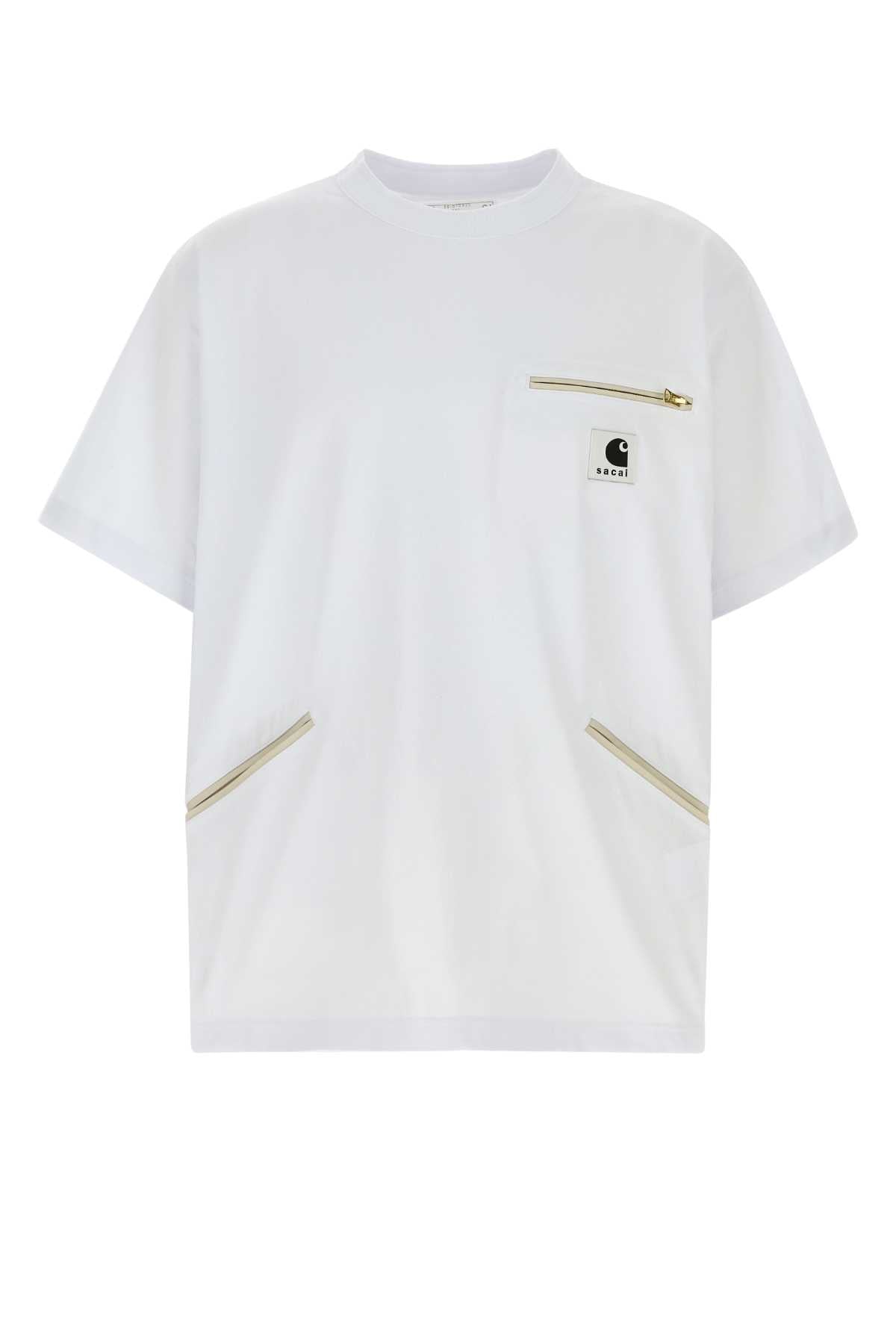 White Cotton Oversize Sacai X Carhartt Wip T-Shirt