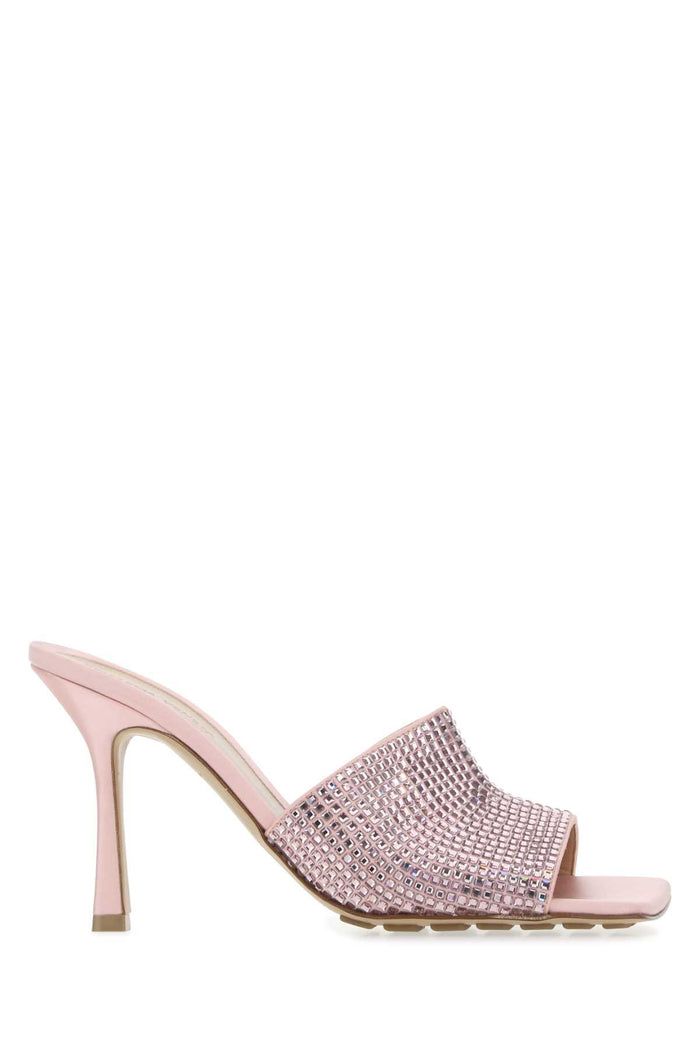Pink Satin Stretch Mules 6483 Sandali