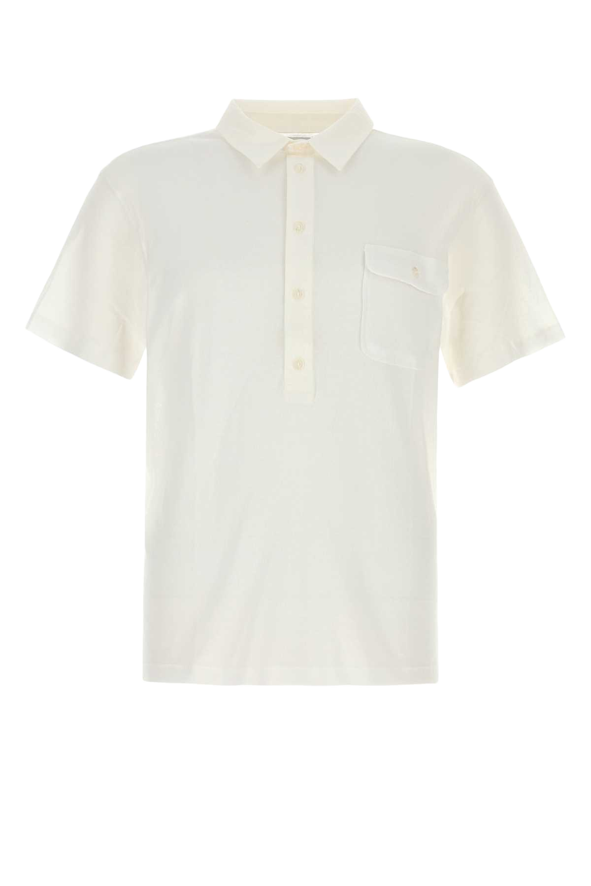 White Cotton Tristan Polo Shirt Exterior