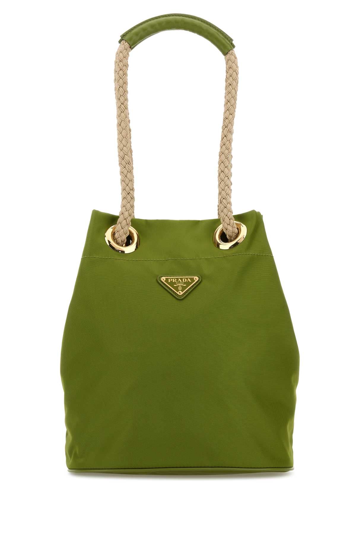 Green Re-Nylon Prada Mariner Bucket Bag Edera Recycledpolyamide-calfleather Borse A Secchiello