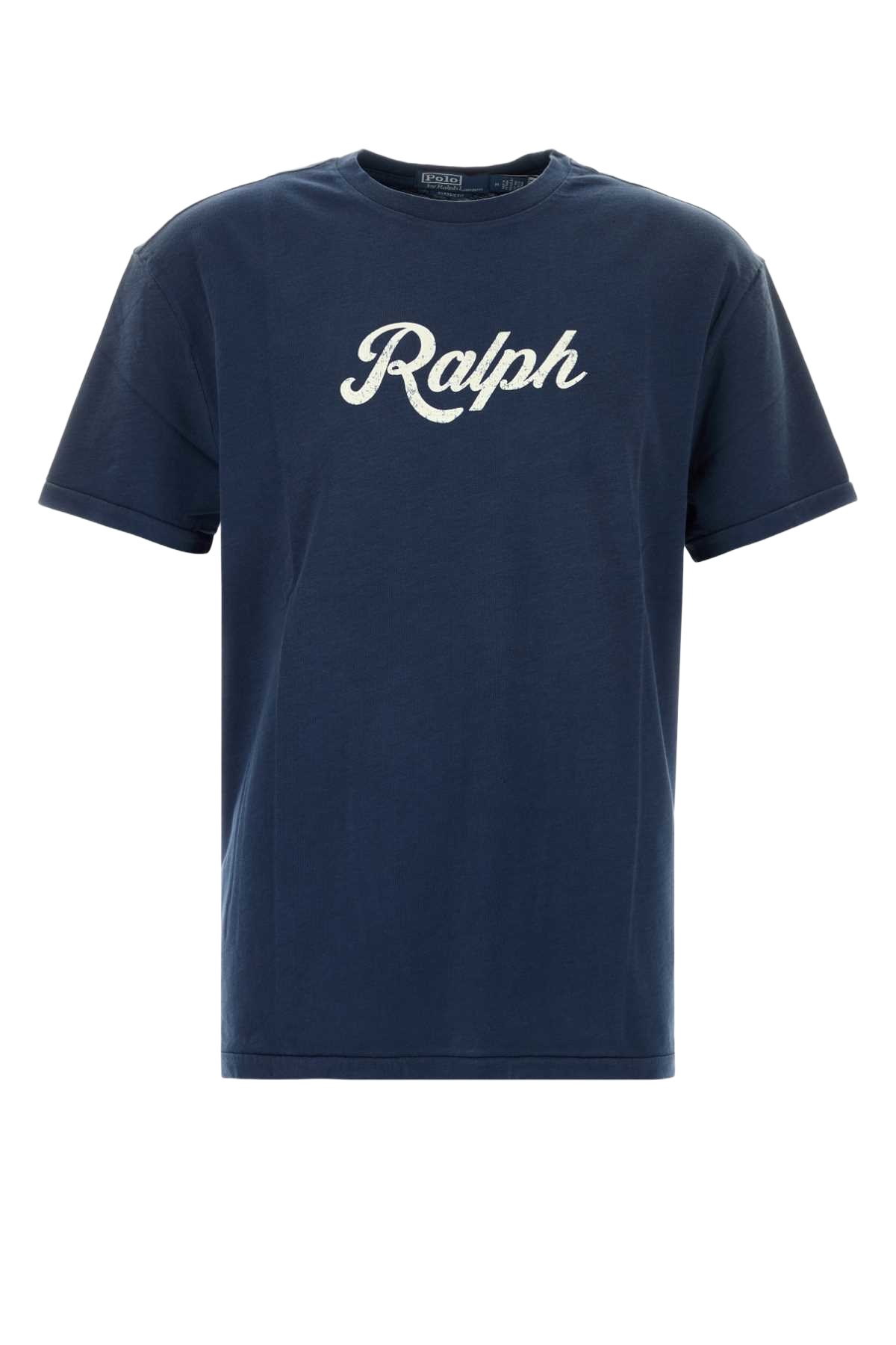 Navy Blue Cotton T-Shirt Darkcobaltwhite Exterior