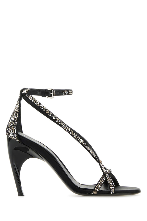 Alexander McQueen 100% Nylon / Sole: Calf sandal heel in black