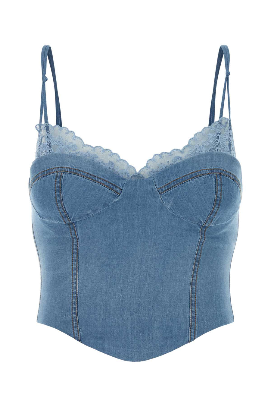 Ermanno Scervino Denim 100% Cotton tank top in blue