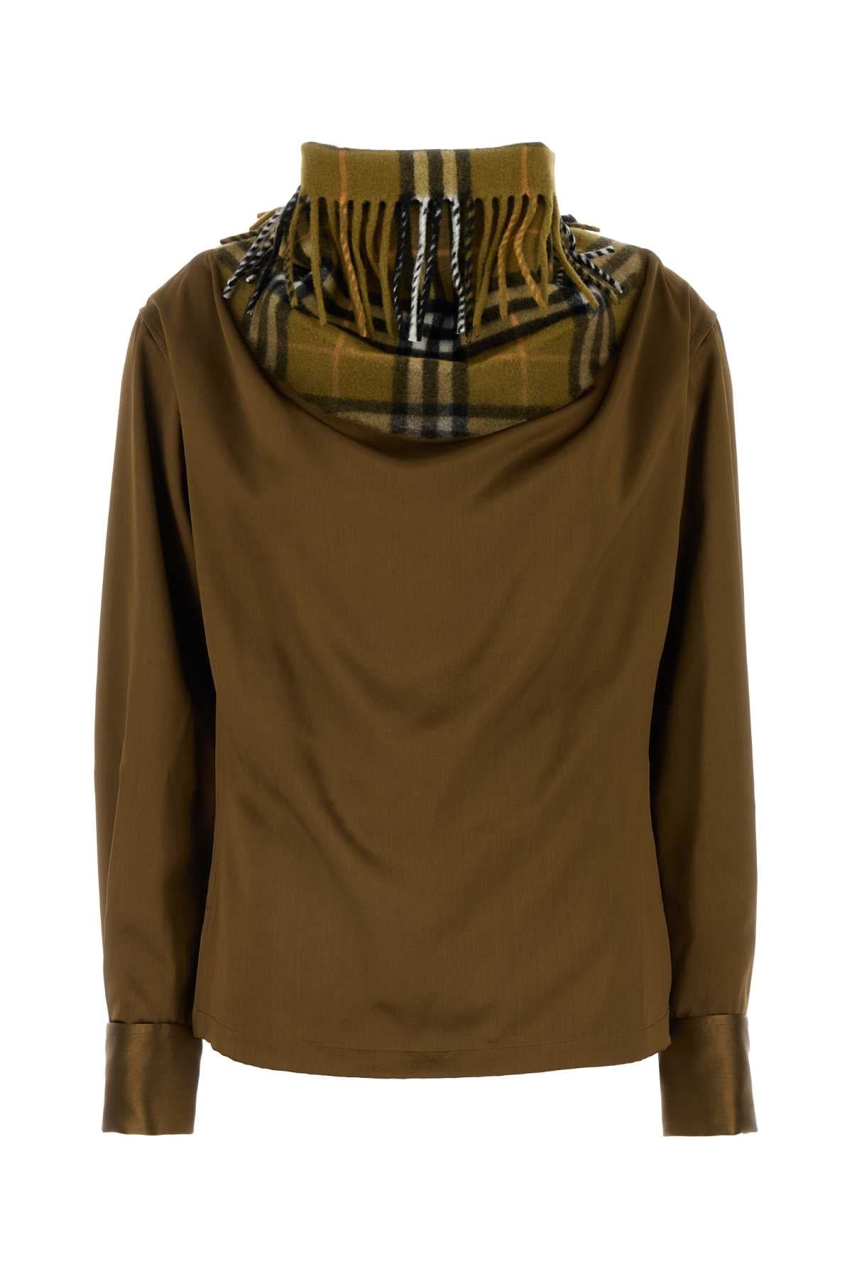 Biscuit Satin Blouse Camp Exterior: Viscose Maglie