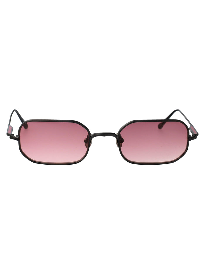 Matte Black Rose Gradient Metal Sunglasses