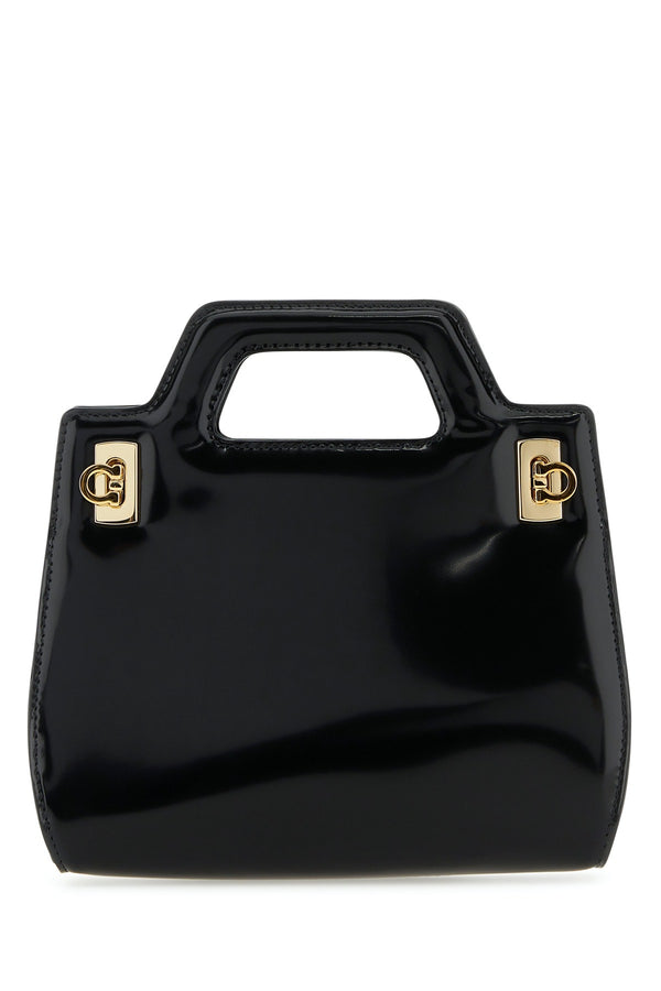 Ferragamo Nero 100% Calf Leather top handle bag in black