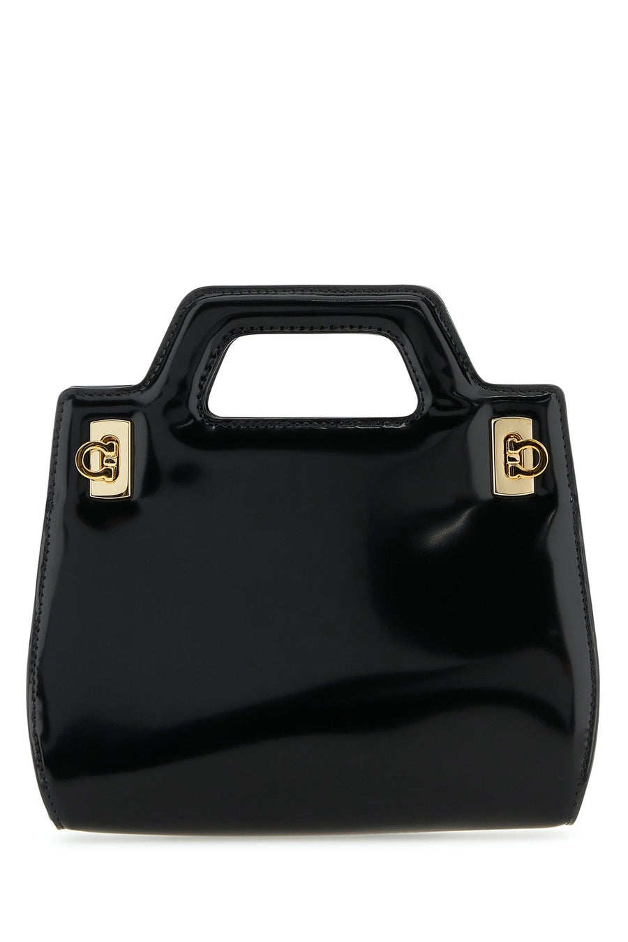 Ferragamo Nero 100% Calf Leather top handle bag in black