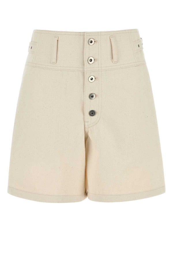 Jil Sander Trouser 100% Cotton bermuda shorts in beige