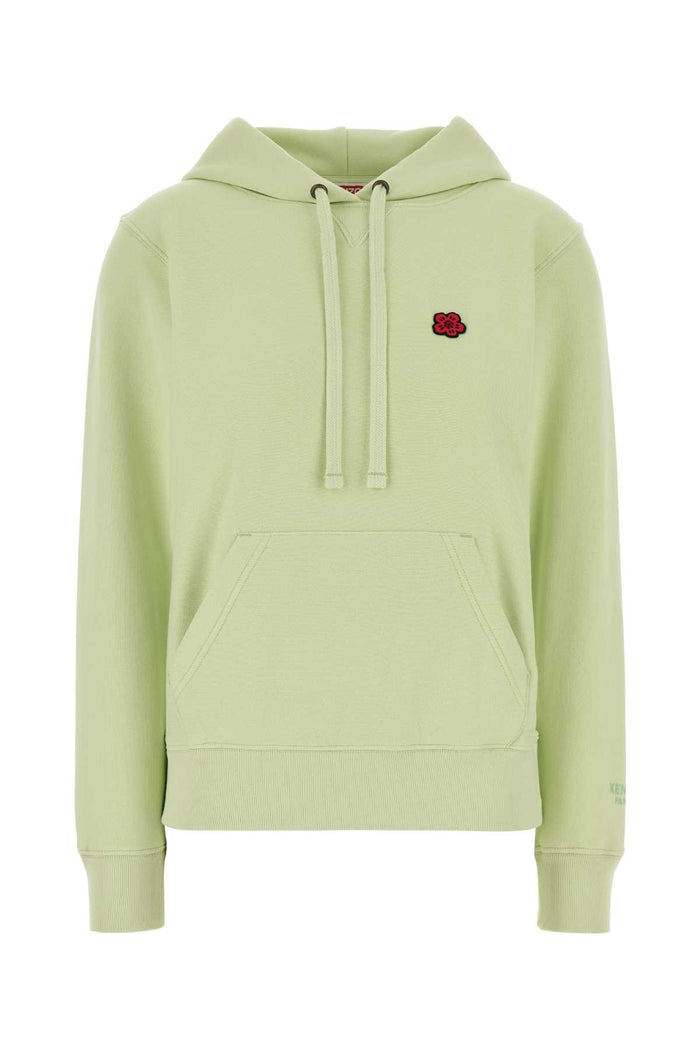 Light Green Cotton Sweatshirt Almondgreen Exterior: Felpe