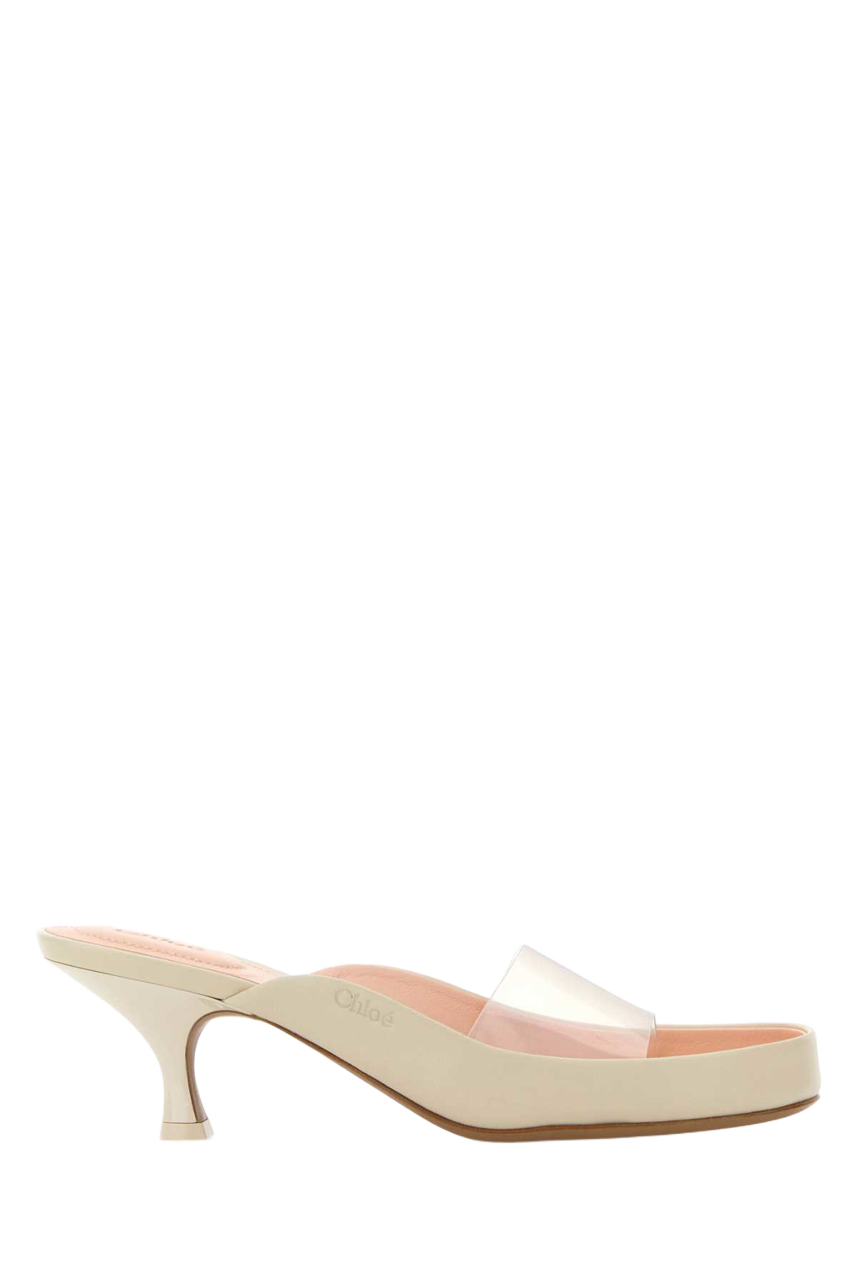 Two-Tone Pvc And Leather Junie Mules Softivory Scarpe Con Tacco