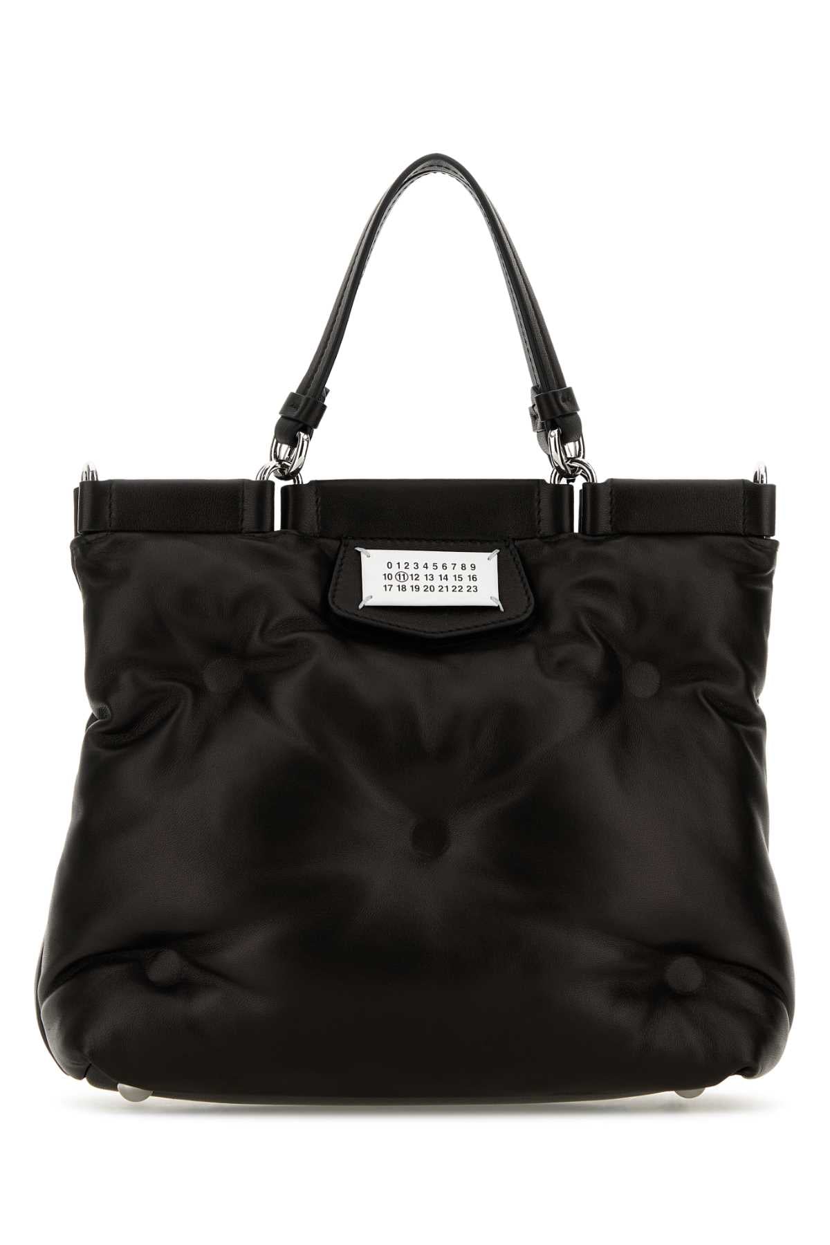 Black Nappa Leather Small Glam Slam Shopping Bag T8013 Borse A Mano