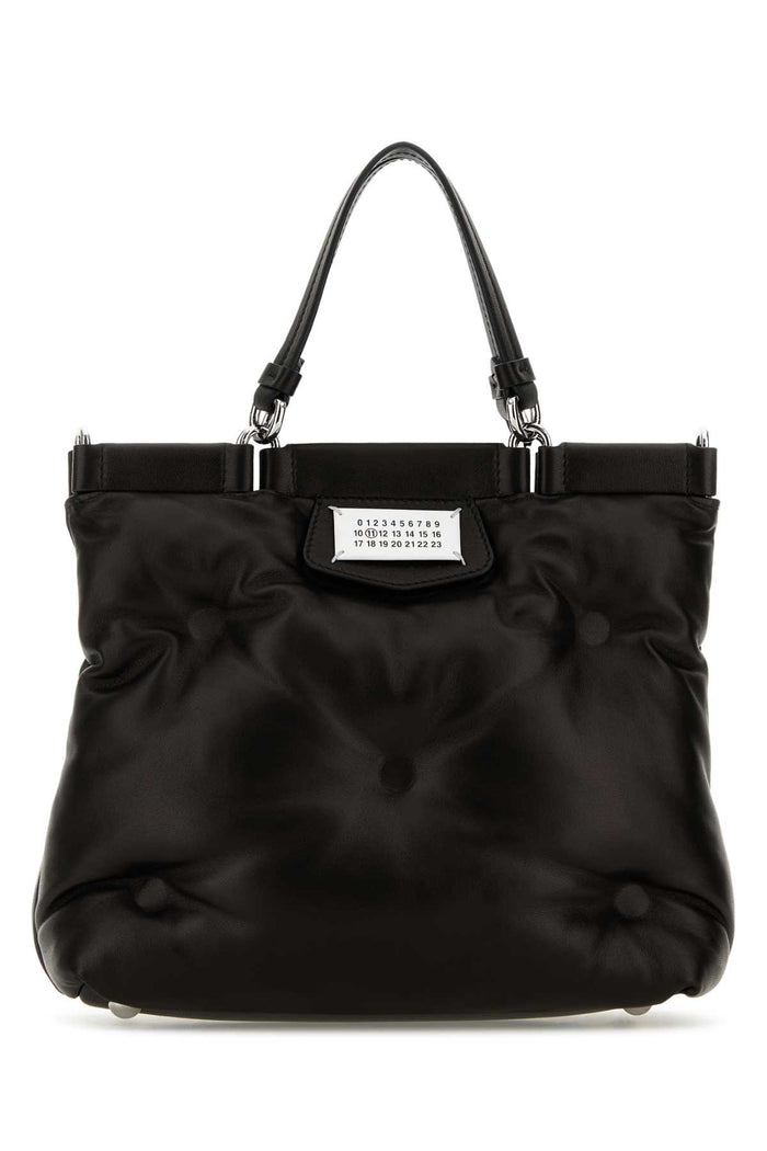 Black Nappa Leather Small Glam Slam Shopping Bag T8013 Borse A Mano