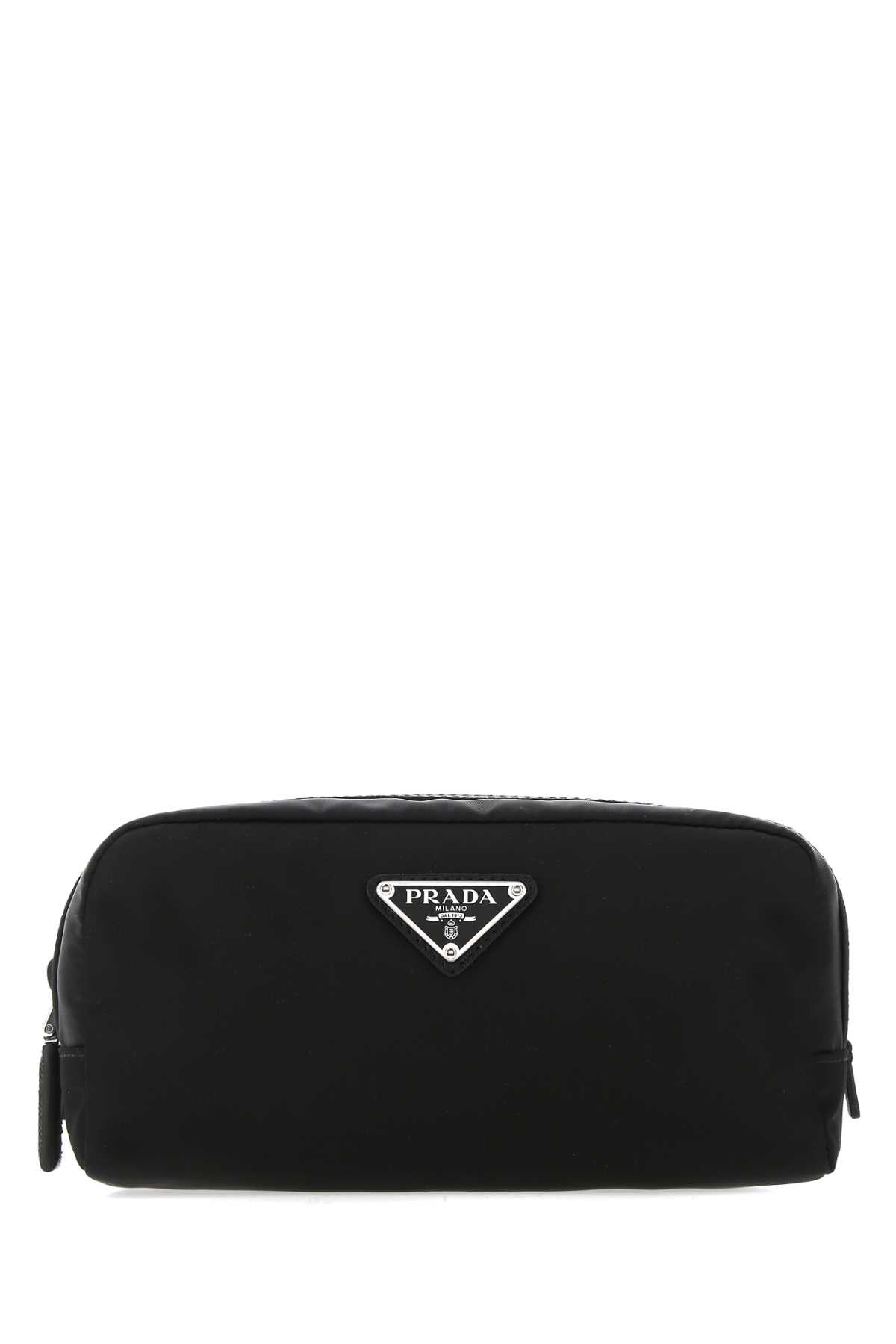 Black Re-Nylon Beauty Case Nero Poliammidericiclata-vitello