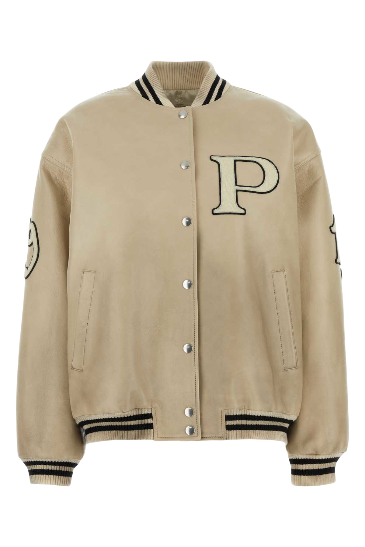 Ivory Leather Bomber Jacket Avorio Vitello Giacche In Pelle
