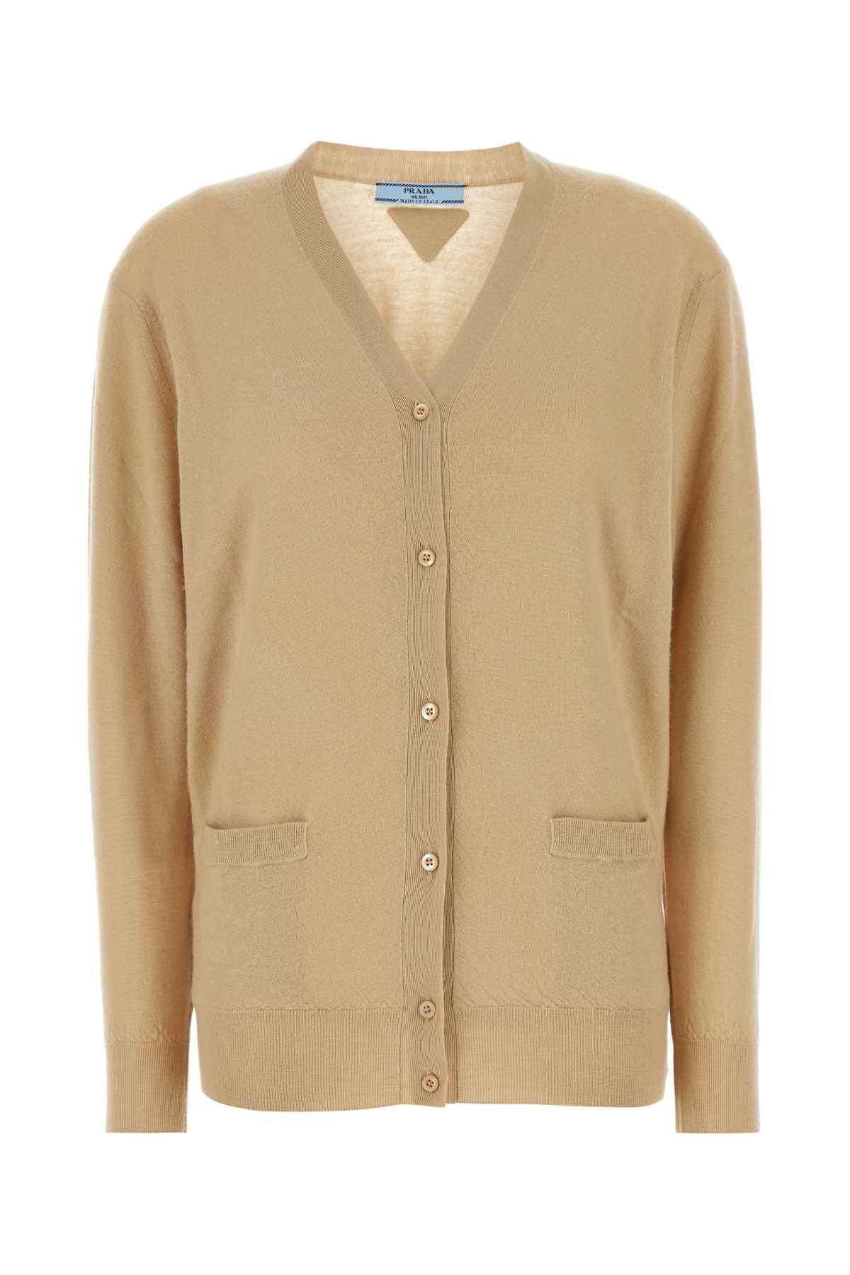 Beige Cashmere Cardigan Albino Ws-trochus Niloticus Maglieria