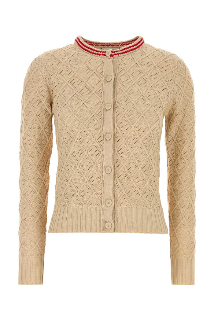 Beige Cotton Cardigan Icetea-26 Exterior: Maglieria