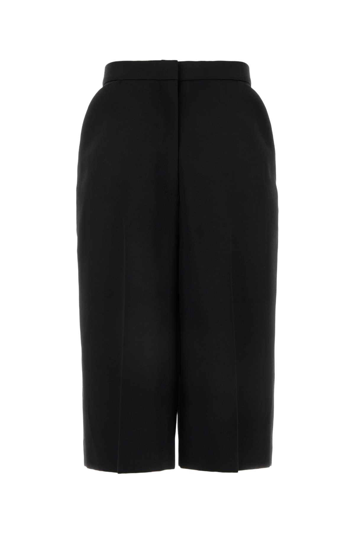 Black Wool Bermuda Shorts Exterior