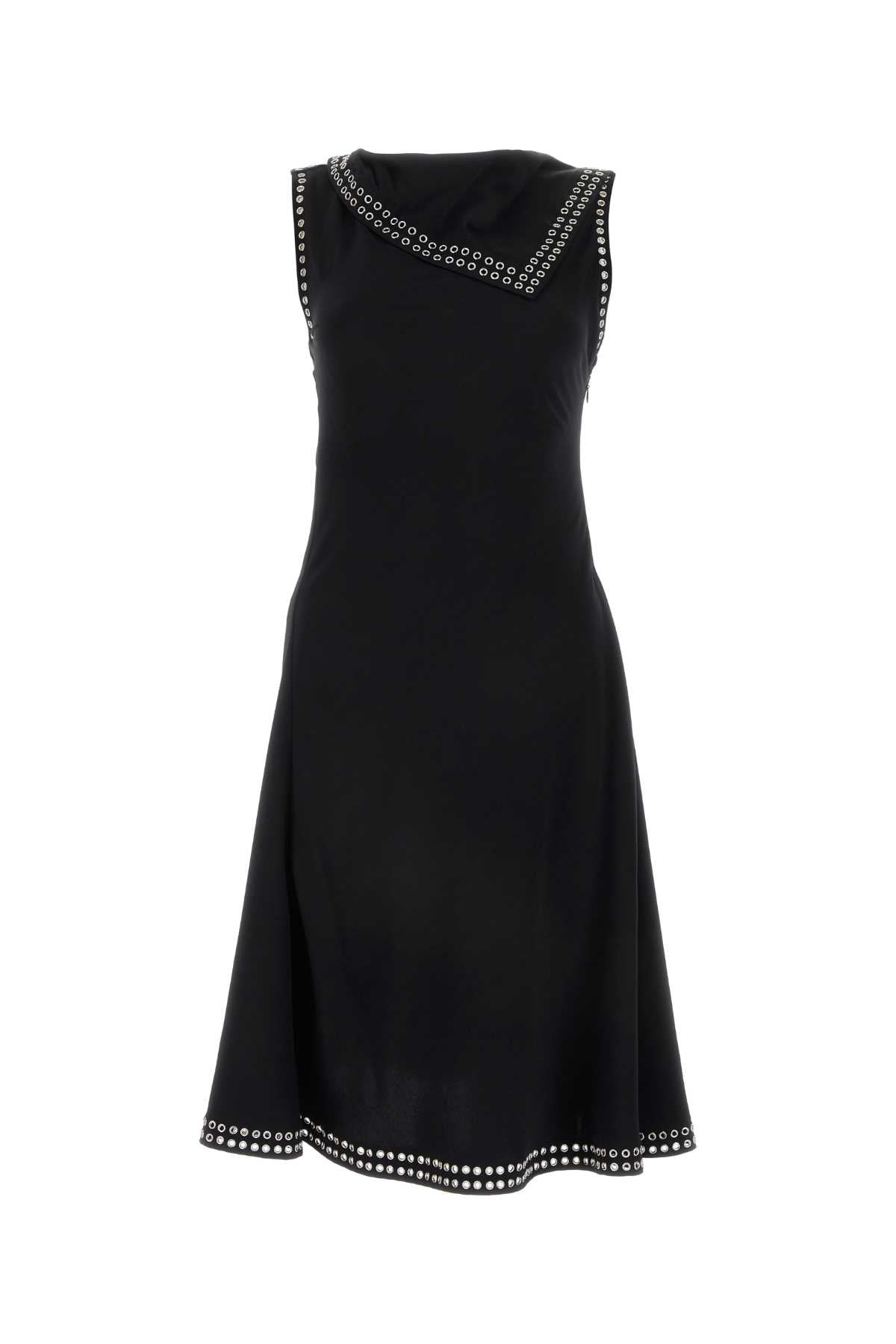 Black Satin Dress Exterior: Viscose Abiti