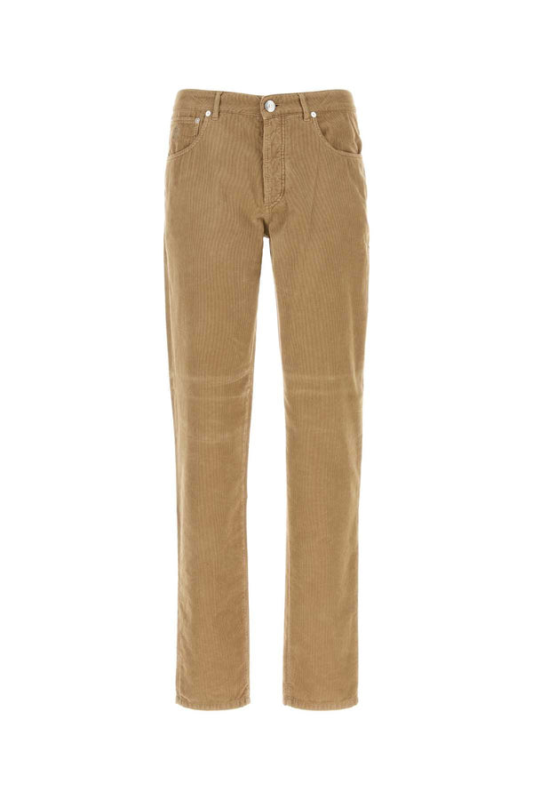 Brunello Cucinelli Pants 100% Cotton trousers in camel