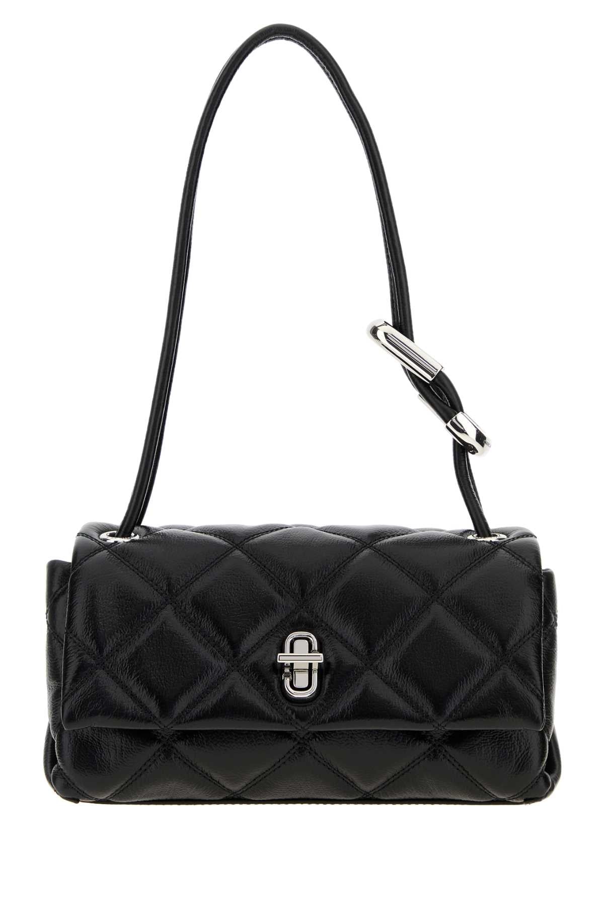 Black Leather The Quilted Mini Dual Shoulder Bag Cow Borse A Mano
