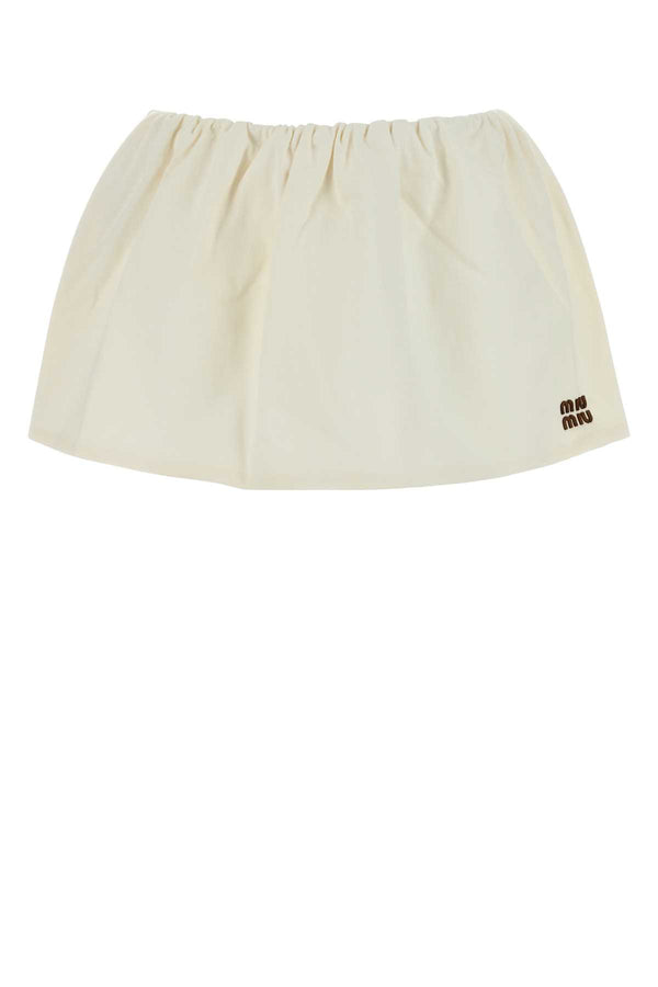 Miu Miu 100% Cotton mini skirt in white